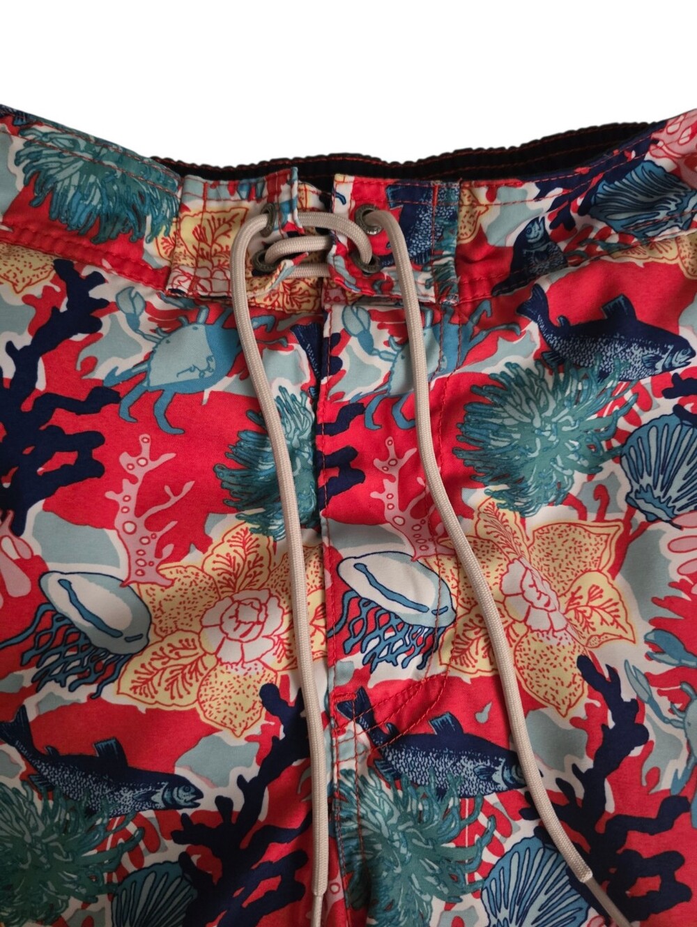 Nautica Coral and Teal Tropical Swim Trunks - Picture 4 of 4
